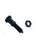 M10 Index Plungers Featuring Hex Collar And Locking Aluminum Spring Knob Screw Thread Lock Pin For Precision Setups. Black plunger and nut.
