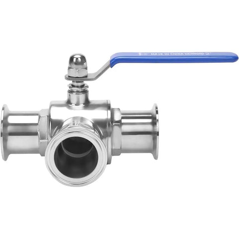 Badass Stainless Steel Sanitary Ball Valve With PTFE Lining And Locking Handle For Heavy Duty Fluid Control and durable construction.