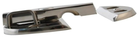 Kickass Marine Door Latch Made From Premium 316 Stainless Steel Twist Catch and Rounded Turn Button for Boat Cabinets and Yacht Hatches, shown in detail.