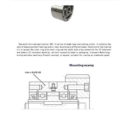 Built Tough Steel One Way Overrunning Clutch Bearing Wedge Type Needle Roller With Rust Resistant Coat For Rig Wrenchin And Straight Power Transfer 25X90X49Mm cross-section view, showing internal structure.