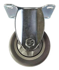 ✝️ 4" inch Caster Wheel Fixed - TPR - Top Plate Mount designed for smooth motion in automation systems, front view.