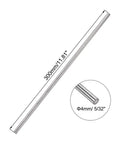 4mm x 300mm 304 Stainless Steel Solid Round Rod for DIY Craft - 5pcs, close-up view with dimensions highlighted