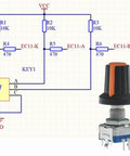 10 Pack 20mm 5 Pin 360 Degree Rotary Encoder Code Switch Digital Potentiometer With Push Button And Orange Knob Cap DIY Kit diagram