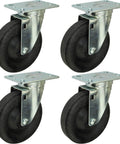 Set of 4 metal and nylon 5” Bakery Rack Oven Casters, handles temperatures up to 475°F continuous & 550 °F Intermittent, no brakes