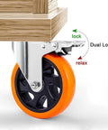 5 Inch Swivel Plate Casters With Screw Mounting Dual Locking Brakes And Quiet Polyurethane Wheels Heavy Duty 550 Lb Per Caster