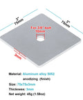 Secure solar mounts with a durable 3 Inch Aluminum Flat Washer, 1/8 inch thick, square 3 inch size, 3/8 inch hole, 5052 aluminum