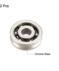 TV0310 Deep V Groove Guide Ball Bearings 3X10X3Mm Single Sealed Gcr15 Alloy Steel shown from the side, highlighting chrome steel material.