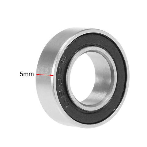 Built Tough Double Sealed Deep Groove Ball Bearings 9X17X5MM Chrome Steel Miniature Rollers side view showing 5mm depth.