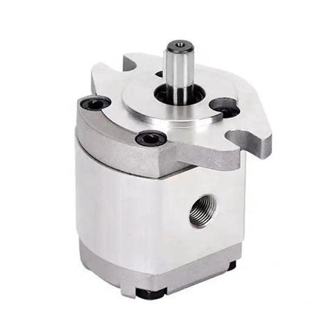 Gear Hydraulic Pump HGP-1A Series for Industrial Machines Built Tough and Precise, Fast Response, Stable Frequency, Durable Gear Pump for Heavy Duty Equipment, High-Precision Processing for Accurate Fit and Reliable Operation HGP1AF5R, silver metal hydraulic gear pump with threaded ports