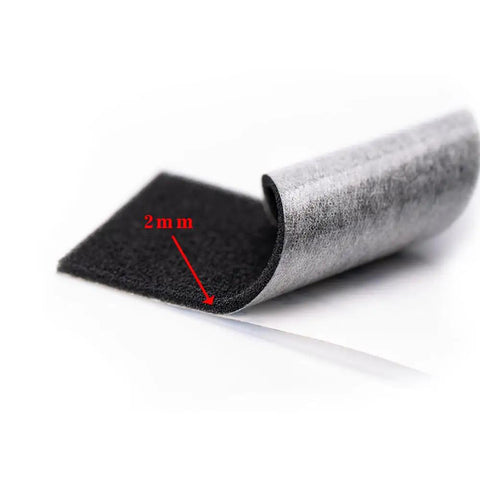 Close-up of 2mm thick self-adhesive light seal foam strip for vintage camera leaks, featuring dense PU material, perfect for restoration.