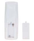 Universal Replacement Air Conditioning Remote Control For Koldfront Window Units Wac12003WCo Wtc12000W showing back panel and battery compartment.