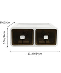 Kick It Organized With Top Tier Stackable Underwear Drawer Box, 13.4in PP plastic for socks with two brown bins.