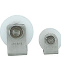 Heavy Duty Nylon V Groove Pulley Wheel With 304 Stainless Steel Bearings, showing two sizes, ideal for sliding doors and cable rails.