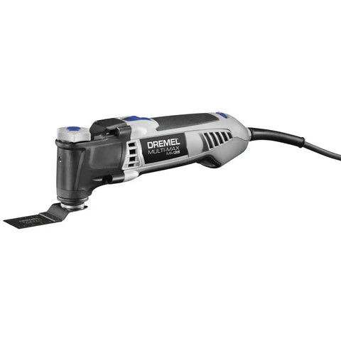 Pro Grade Corded Oscillating Multi Tool Kit 120V 3.5 Amp Power, Reconditioned with attached cutting blade in gray and black