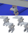 Heavy Duty Aluminum Standing Seam Clamp Kit With Stainless Steel Screws For Solar Panels Roof Mount RV Caravan Metal Shed No Drill Easy Install Tough As Nails four aluminum clamps with stainless screws.