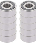 Rock Solid Performance 10 Pack 5304 2RS Angular Contact Ball Bearings 20Mm X 52Mm X 22Mm With Double Rubber Seal stacked side view.