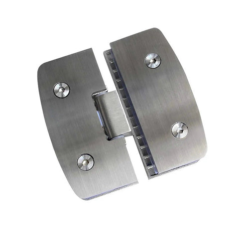 Heavy Duty Glass Shower Hinges Two Pack 180 Degree Turn For Frameless Bathroom Doors, stainless steel hinges with screws.