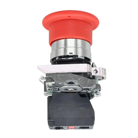 Top Shelf New Emergency Stop Switch Featuring Bold Red Push Button Compatible With Snorkel Upper Control Box Assembly And Tough Daily Job Site Grind Runs Direct Fit, front view.