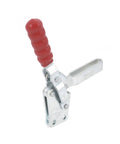 Beefy Push Pull Toggle Clamp BRH 12135 Heavy Duty 227Kg 500Lb Holding Capacity With Short Pliers U Bar Base 60 Degree Handle Opening 100 Degree Bar Opening Red Silver Metal And Plastic Construction close-up