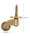 4-Pack Brass Heavy Duty Furniture Casters Gliding Smooth As Silk With 360 Swivel Capability To Move Heavy Loads Across Floors Effortlessly While Protecting Surfaces With Durable Rubber Pads, close-up of a brass caster with a screw.