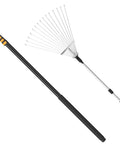 Telescoping Roof And Yard Rake For Leaves And Debris Cleanup Dual Use From Roof To Lawn Extends From 6.62 To 31 Feet Detachable Rake Head