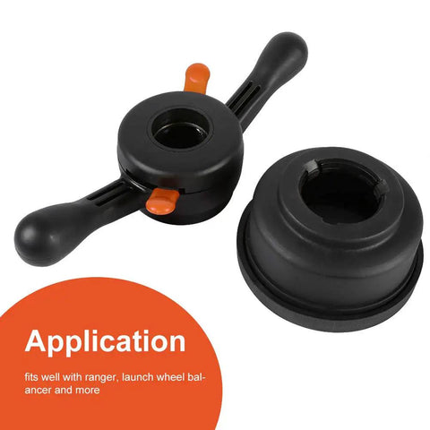 Professional Grade Wheel Balancer Quick Release Wing Nut And Pressure Cup Hub Shaft Nut Kit With 40Mm 38Mm 36Mm Threads with durable black material.