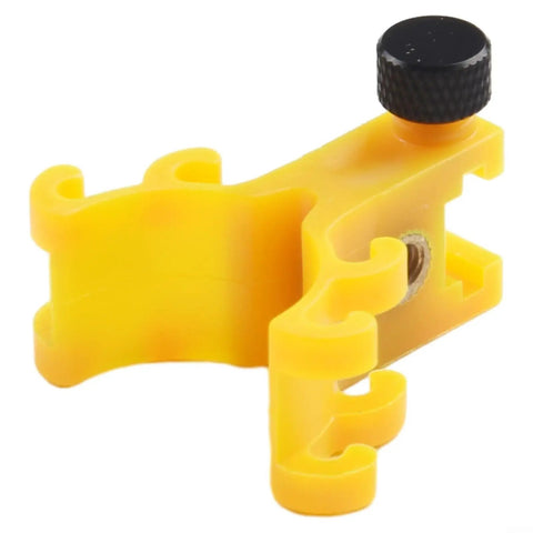 Bright yellow component of Portable Bicycle Wheel Truing Stand With Rim Adjustment And Accurate Percentage Gauge For Quick Buckle Removal