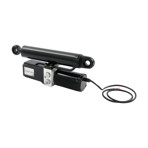 Top Shelf Heavy Duty Professional Grade Waterproof Linear Actuator 12V 2 Ton 4400 Lbs 8 Inch Stroke side view with wiring.