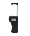 No Fuss Digital Force Gauge 5kg 11lb Handheld Push Pull Tester With Glowing Backlit Display showing back view and metal hook.