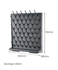 Sturdy Two Pack Lab Drying Rack Detachable Nail Plate for Test Tubes Beakers and Flasks, wall mounted design, 700mm height.