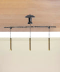 Antique Black Cabinet Pulls 2 Pack Classic Vintage Dresser Drawer Handles Six Point Nine Seven Inch Length 128mm Center To Center 5 Hole Spacing Zinc Alloy With Screws For Furniture Cabinets Cupboards Dressers, showing installation alignment on drawer.