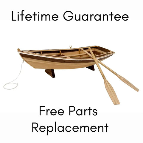 Wooden Model Boat Building Kit For Beginners, All In One Starter Set With Tools Glue And Paint, 1 To 12 Scale Dinghy, Made In USA