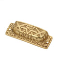 Rock Solid Cast Brass Azteca Cabinet Cup Pulls With Tough Scratch Resistant Finish Durable Vintage Kitchen Drawer Hardware Pack Of Six, antique brass cup pull, 3.77 inches, decorative design.