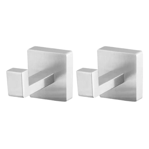 Solid Double Hook Wall Mount For Small Bathrooms Sleek Silver Finish Space Saving Towel Rack With Heavy Duty Grip Easy Wipe Design That Totally Flips Your Messy Vibe Today. Two stainless steel hooks, 5 x 5 x 5.5 cm.