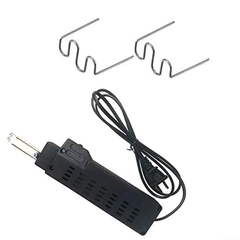 500 Pack Plastic Welding Staples for Heat Gun Bumper Repair Kit showing staples and hot stapler tool