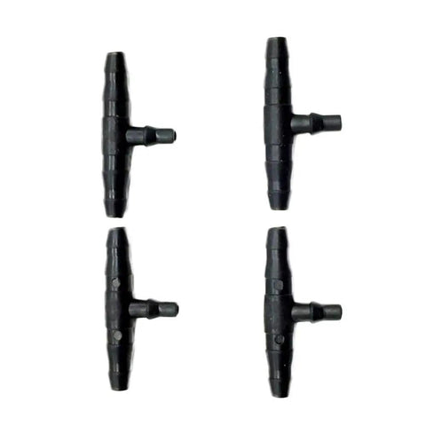 Barbed Hose Tee Connectors 3/5 Mm To 4/7 Mm Three Way Splitters For Garden Irrigation, Sprinkler Lines, And Drip Systems, 2000 Pack Pcs, Easy DIY Watering Setup For Yard, Farm, Greenhouse, black plastic tee connectors