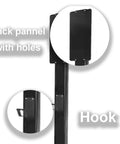 Heavy-Duty EV Charger Holder And Cord Protector with back panel holes and hook for secure wall mounting.