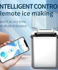 Countertop Ice Maker With Slick Remote Control And Hassle Free Self Cleaning Yields Fast Spherical Cubes In A Snap, showcasing remote control feature.