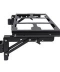 Side view of Aluminum Toolbox Side Panel With Folding Storage Tray For Modular Tool Systems Locking Flip Out Panel for truck or wall mount.