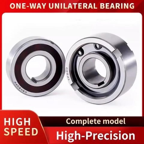 Built Tough One Way Clutch Bearing Engineered For Unidirectional Shaft Spin And Automatic Reverse Lockup On Worksite Machinery Keeps Your Gear Running Sweet Under Heavy Duty Loads Size 25X52X15 displayed from front and side angles.