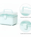 Portable Two Layer Tool Box With Handle For Hardware Beads And Small Parts Storage, green PP plastic with comfort handle