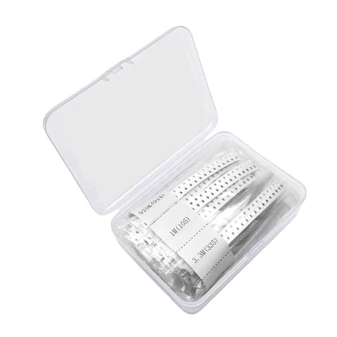 0603 Smd Capacitor Kit Mlcc Ceramic Bulk Value Pack Six Hundred Pieces in a clear storage case for electronics projects.