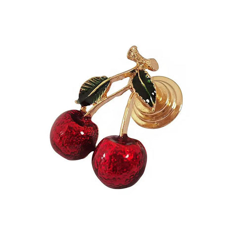 Dope Red Cherry Cabinet Knobs Pack For Kitchen Drawers And Dressers, Sturdy Zinc Alloy Furniture Pulls With Quick Single Hole Installation, Fresh High Quality Home Hardware Refresh. Red cherry knob with glossy finish and green leaves.