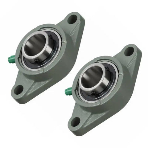 Rock Solid UCFL207-22 1-3/8 Inch Bore Self Aligning Flange Bearing Unit, two-bolt square design on gray background.
