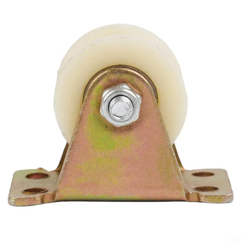 Heavy Duty Nylon Grooved Roller Pulley With Precision Double Bearing And Rust Proof Galvanized Steel Mount Bracket angled view.