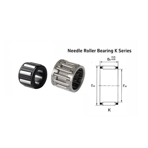 Kickass Low Friction K Series Needle Roller Bearings Pre Lubricated Radial Cage Assembly with dimensions for hydraulic systems.