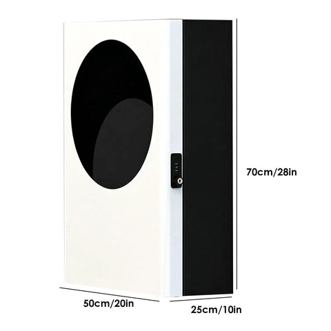 Heavy Duty Wall Mounted Outdoor EV Charger Storage Box With Key And Combo Lock, 70cm x 50cm x 25cm, weatherproof design.