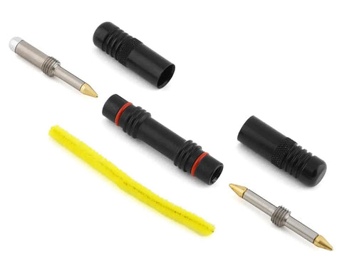 Racer Pro Bike Patch Tool Boasts Twin Tube Magazine With Four Preloaded Plugs For Swift Fix Flats Anywhere Built From Machined USA Billet Aluminum and Stainless Steel Tips