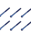 Ride Out The Grind With Tough As Nails M6 Titanium Taper Head Bolts Six Piece Set Heavy Duty Hex Socket Screws Corrosion Resistant Blue Finish, six blue taper head screws.