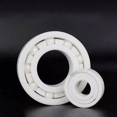 Pro Grade Zirconia Full Ceramic Ball Bearings With Next Level Heat Resistance And Beast Mode Operation For Grind Shop Machines And Hot Rod Builds 6314CE 70X150X35MM, featuring two sizes, showcasing white zirconia ceramic material.